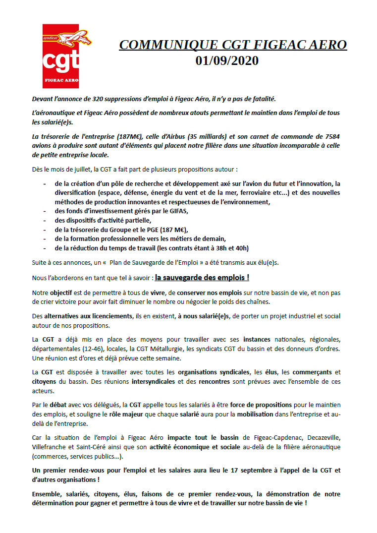 Communication CGT Figeac Aéro (lot)